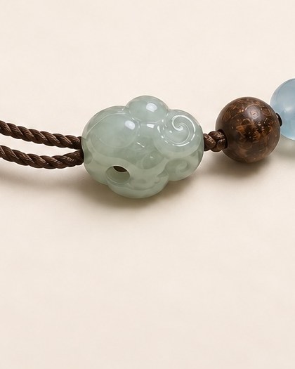 A rounded carved piece follows the cord interval
